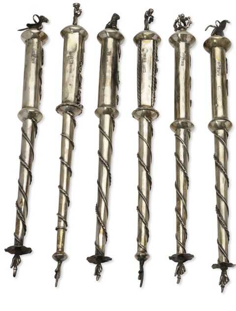 Solid silver antique Jewish religious objects, 25 pieces - 3