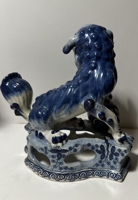 Three-Piece Delft Blue Porcelain Clock Garniture - 10