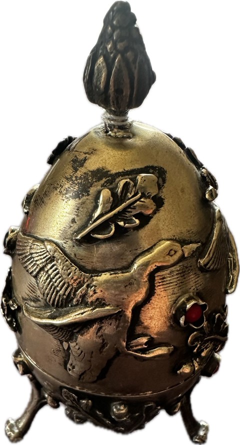 Russian silver egg featuring wild birds - 3