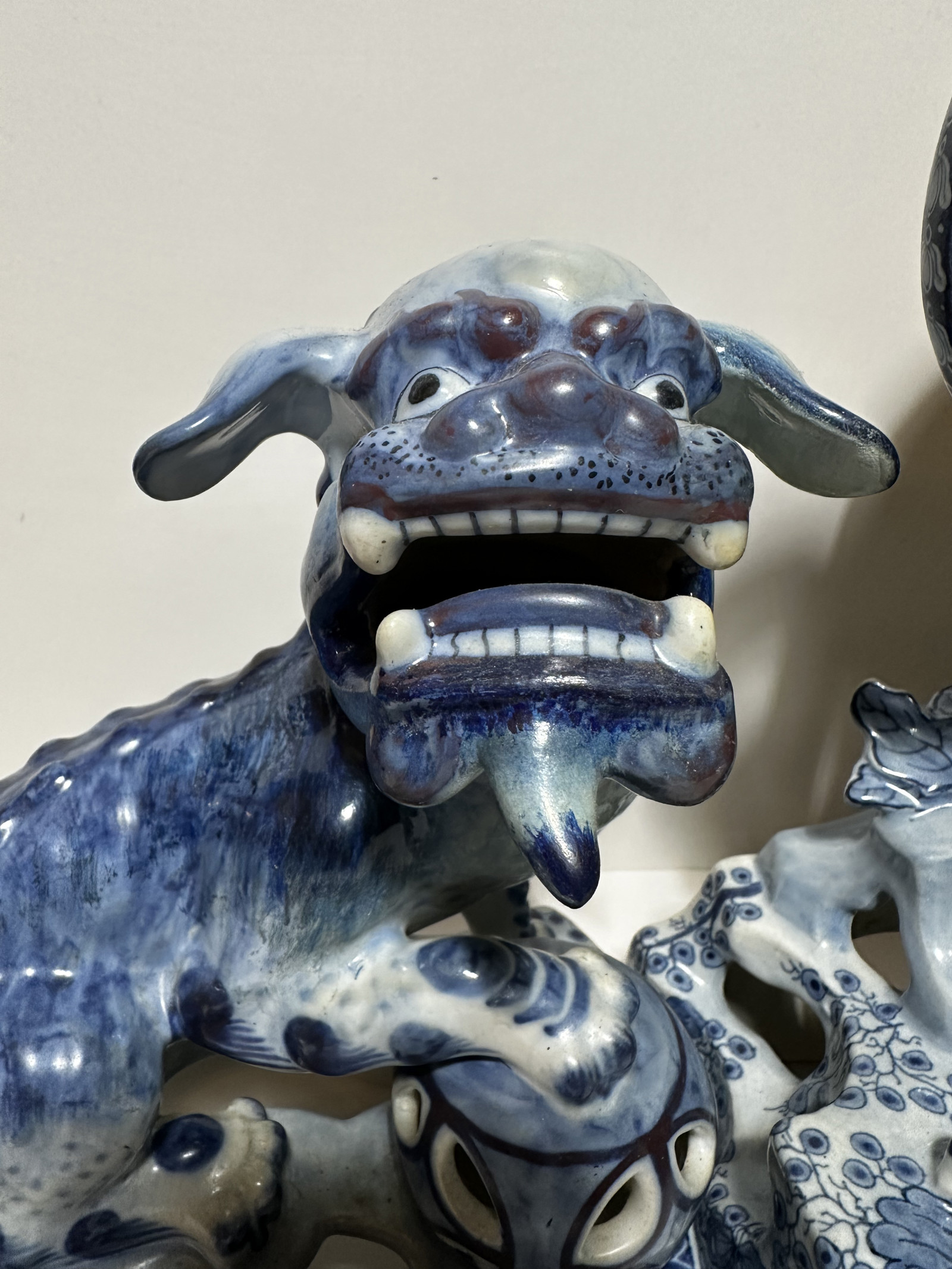 Three-Piece Delft Blue Porcelain Clock Garniture