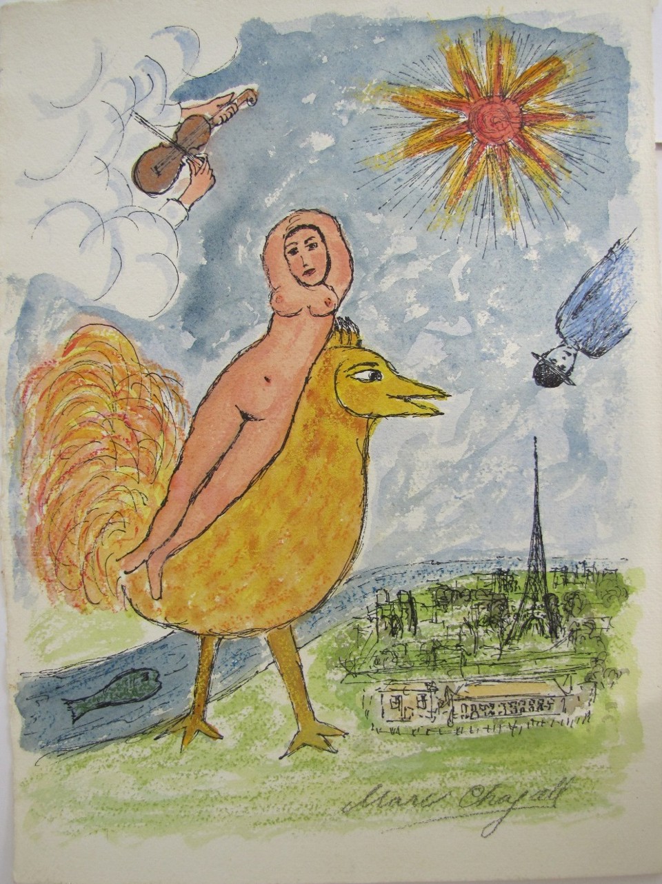 Marc Chagall - Woman and Rooster