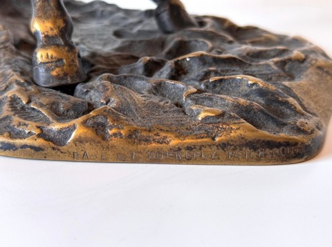 Beautiful bronze horse statue from the workshop of F.C. Woerffel, marked, turn of the 19th-20th century - 2