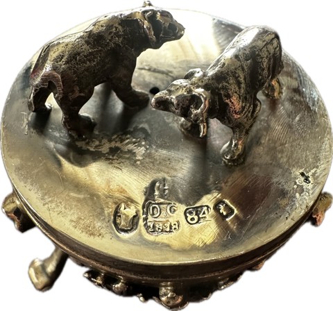 Russian silver egg featuring forest animals - 3