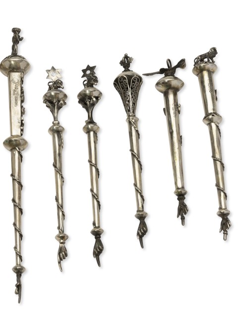 Solid silver antique Jewish religious objects, 25 pieces - 5