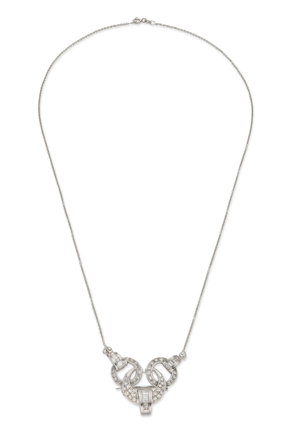 Women's white gold necklace with diamonds