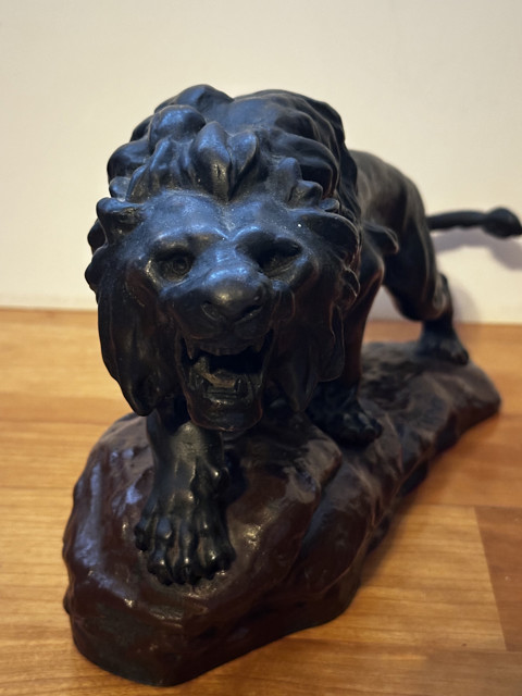 Thomas François Cartier (1879-1943) - Lion, Sculpture - Art Deco - Zamac - First half 20th century
