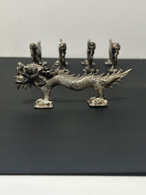 Silver set of decorative dragons - 8