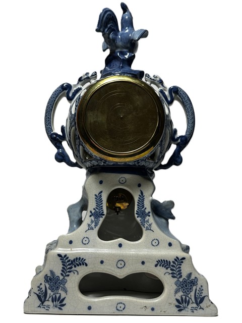Three-Piece Delft Blue Porcelain Clock Garniture - 5