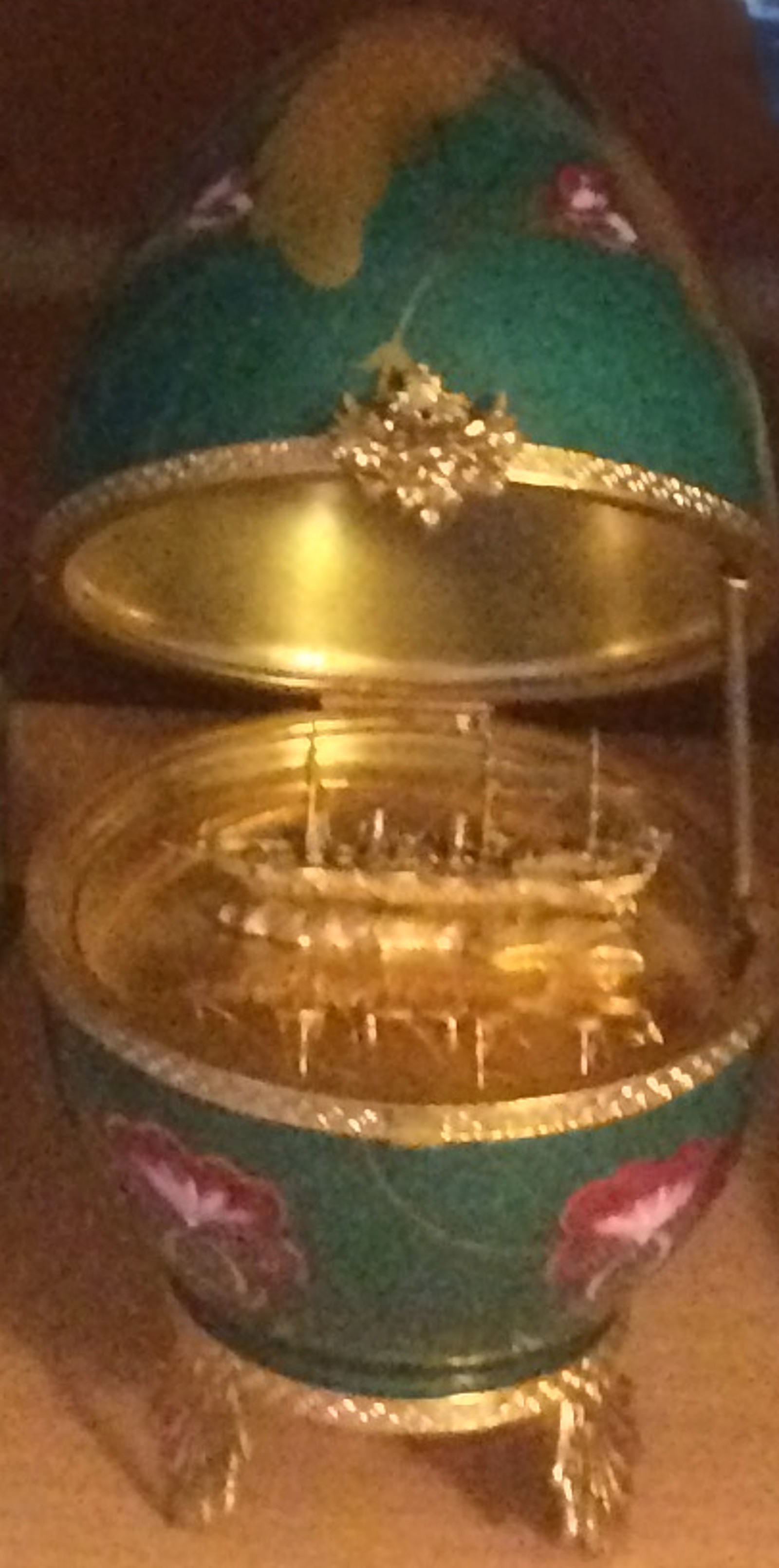 Modern Faberge egg with tsar's yacht