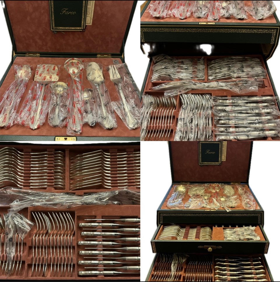 Complete Silver Cutlery Set for 12 Persons – Farco Orfebres, Barcelona