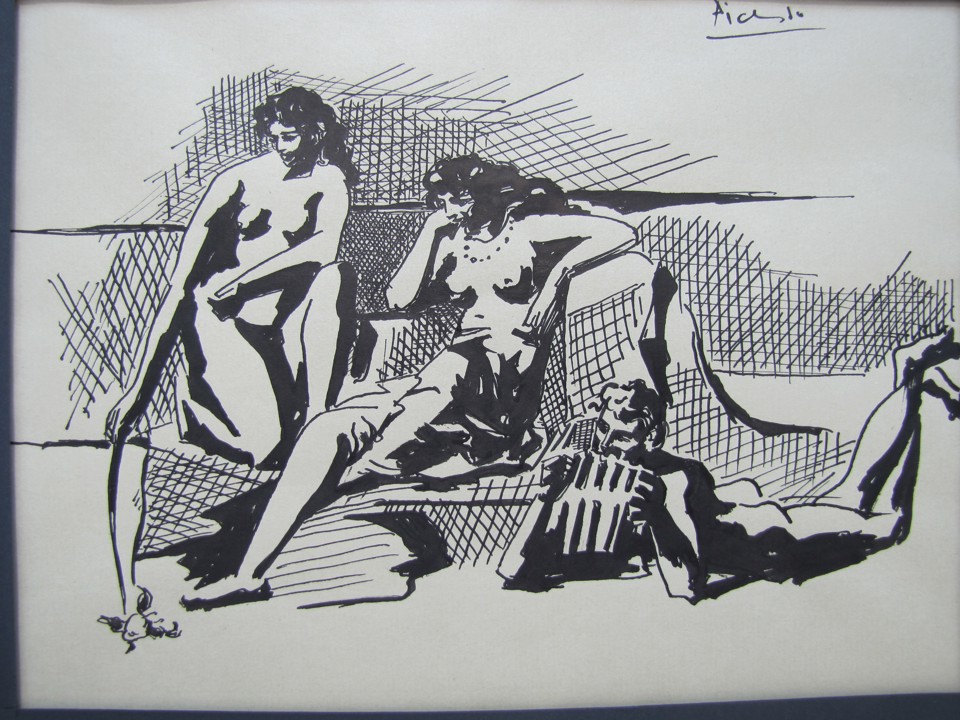 Pablo Picasso - Nude Figures with a Flute