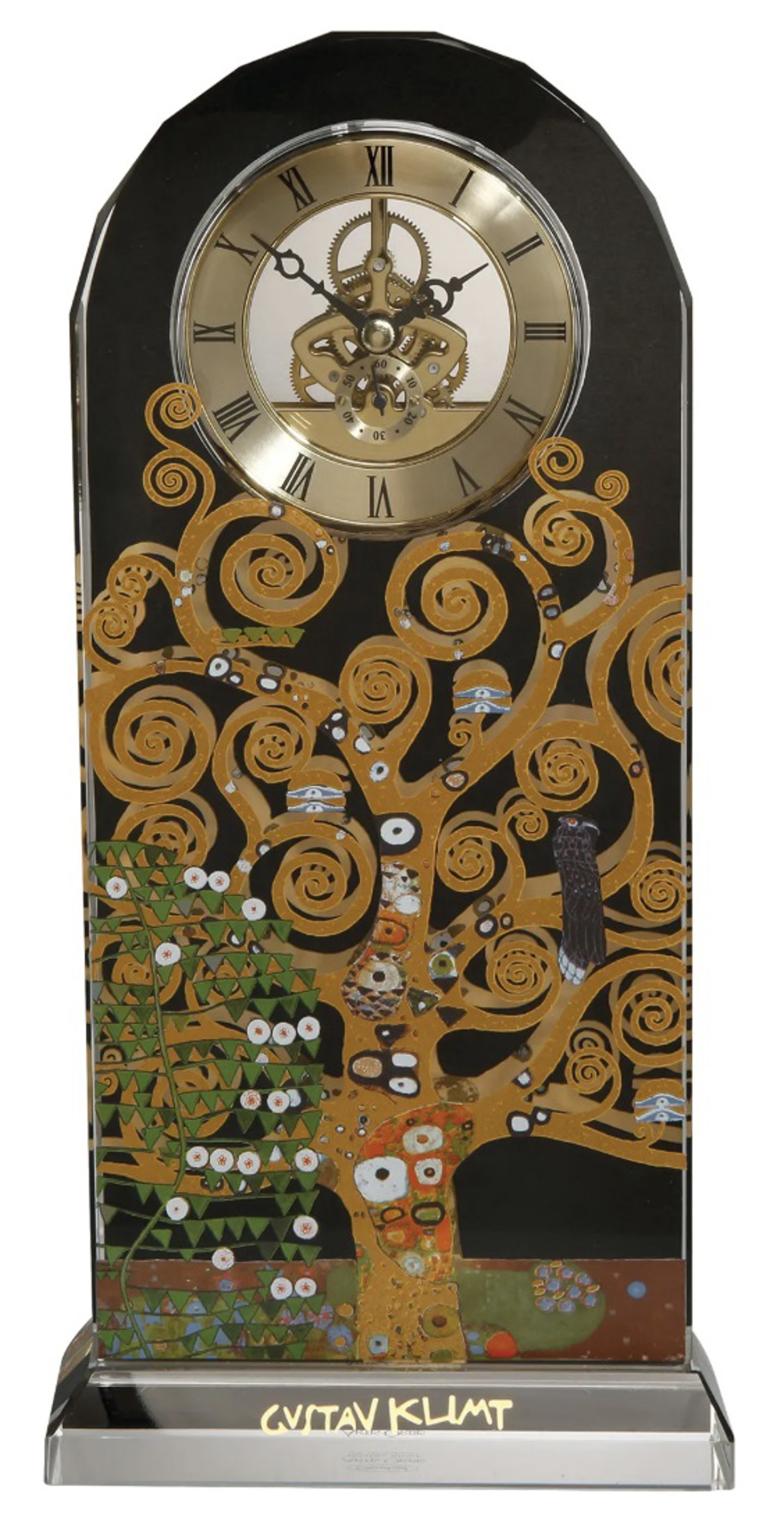 Gustav Klimt — “The Tree of Life” Crystal Glass Table Clock