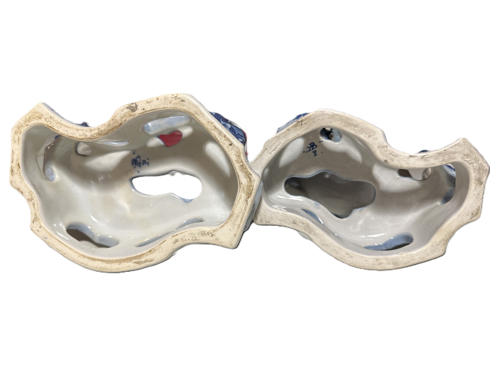 Three-Piece Delft Blue Porcelain Clock Garniture