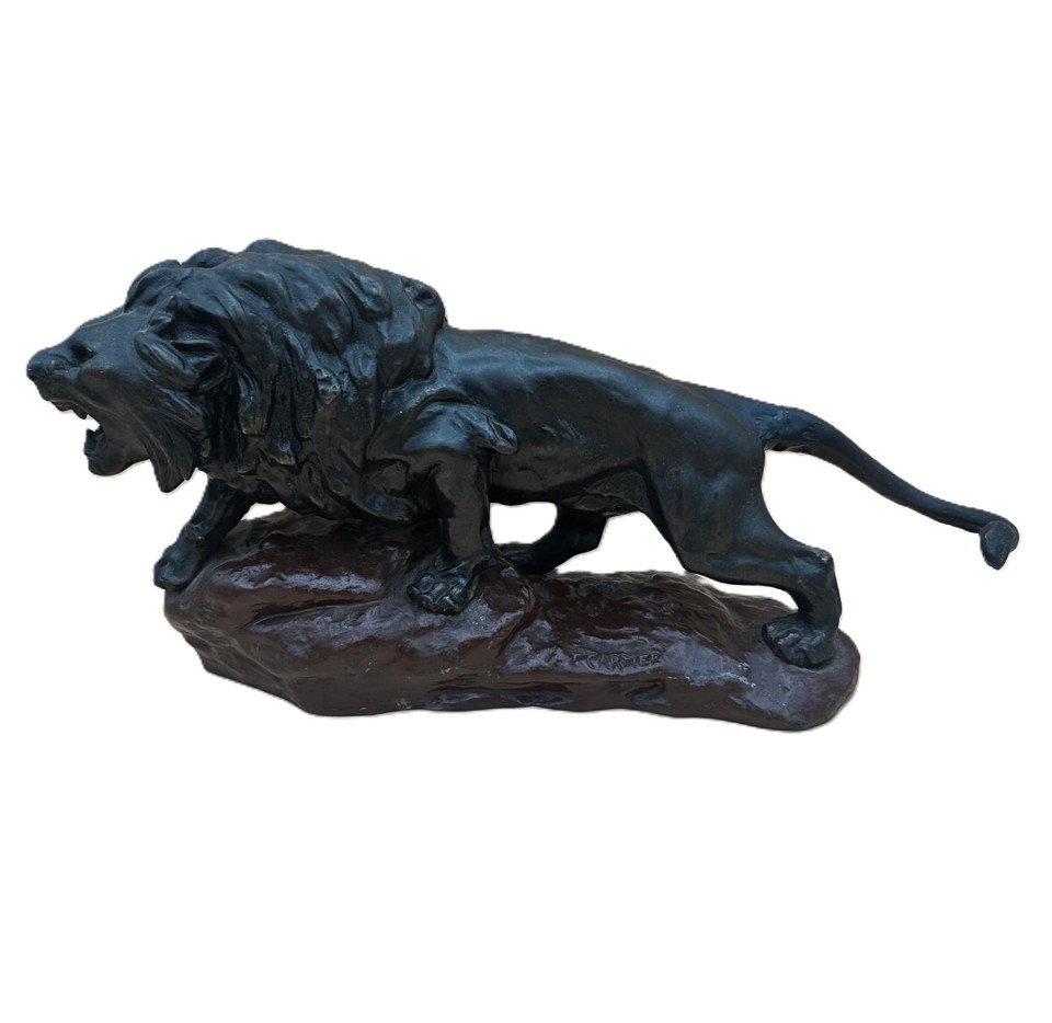 Thomas François Cartier (1879-1943) - Lion, Sculpture - Art Deco - Zamac - First half 20th century